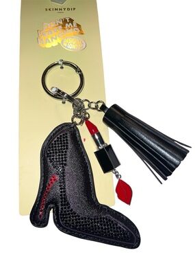 SKINNYDIP Black High Heel & Lipstick Tassel Keyring